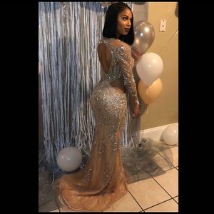 Cream sequence dress